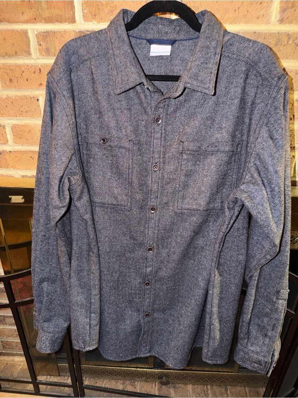Columbia Men's Charcoal Button-Down Work Shirt
